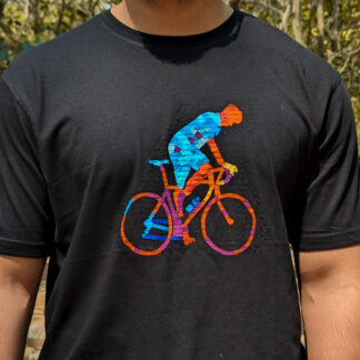 Calyz Black T-shirt with Climbing Cyclist